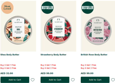 Bodycare Products at The Body Shop UAE