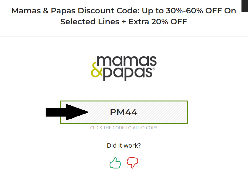 Copy Mamas and Papas UAE Discount Code