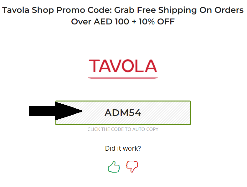 Copy Tavola Shop Discount Code