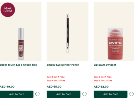 Makeup collection at The Body Shop UAE