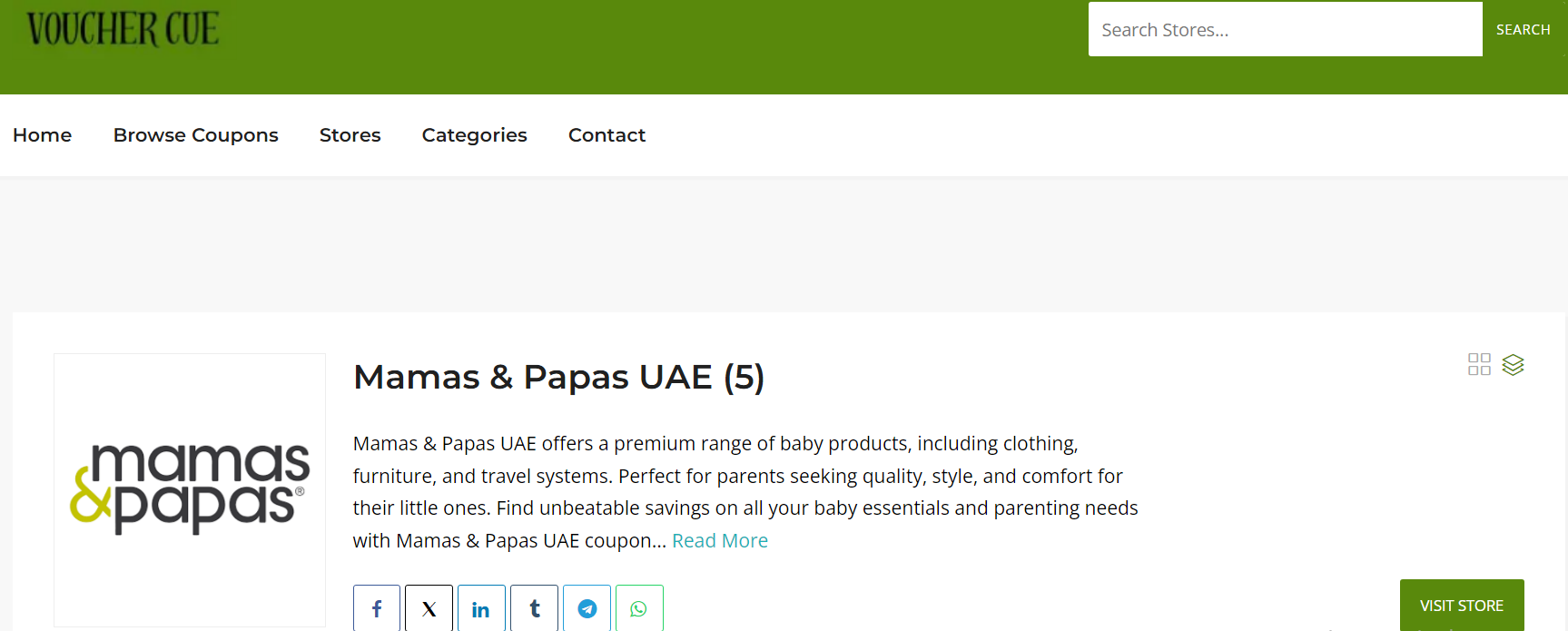 Visit Voucher Cue Website for Mamas And Papas UAE Coupon Codes