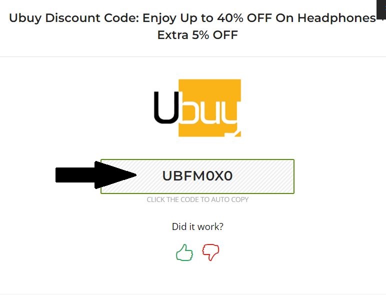 Copy Ubuy Promo Code from Voucher Cue